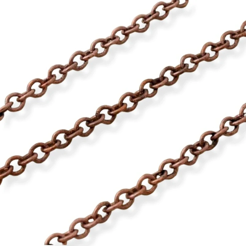 Řetízek oválný 2mm očka staroměď – 4 m