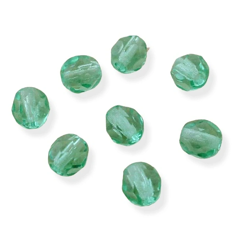 Broušené korálky 6mm zelené – 30 ks