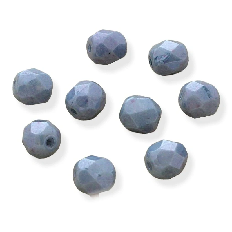 Korálky broušené šedé lesk 6mm – 30 ks