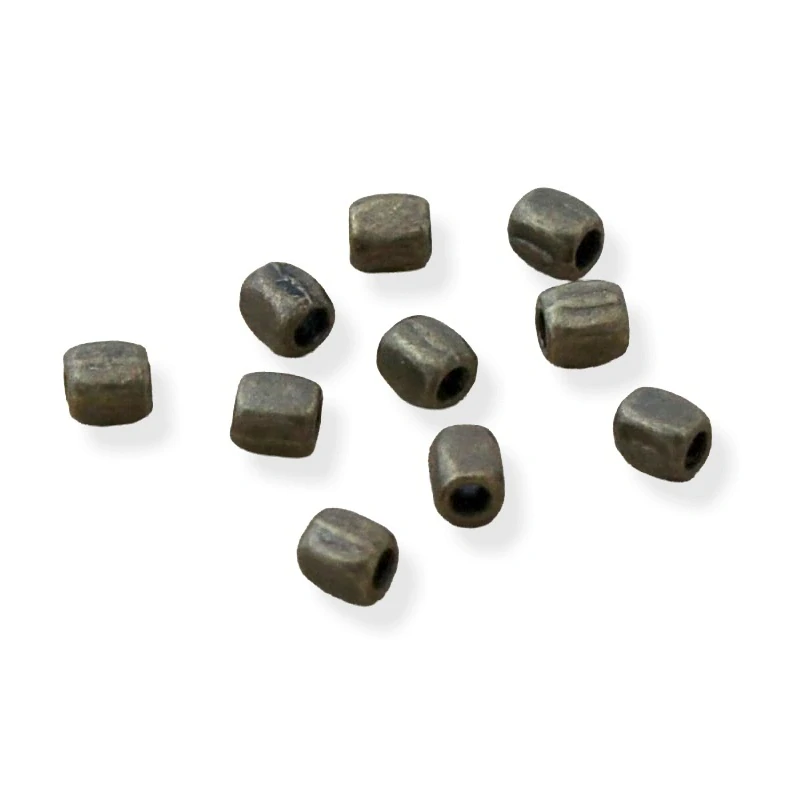 Kovové korálky starozlaté 2x3 mm – 20 ks