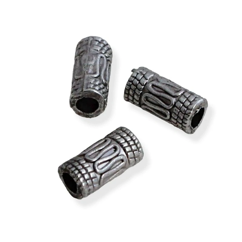 Váleček-korálek 10x5 mm starostříbro – 100 ks