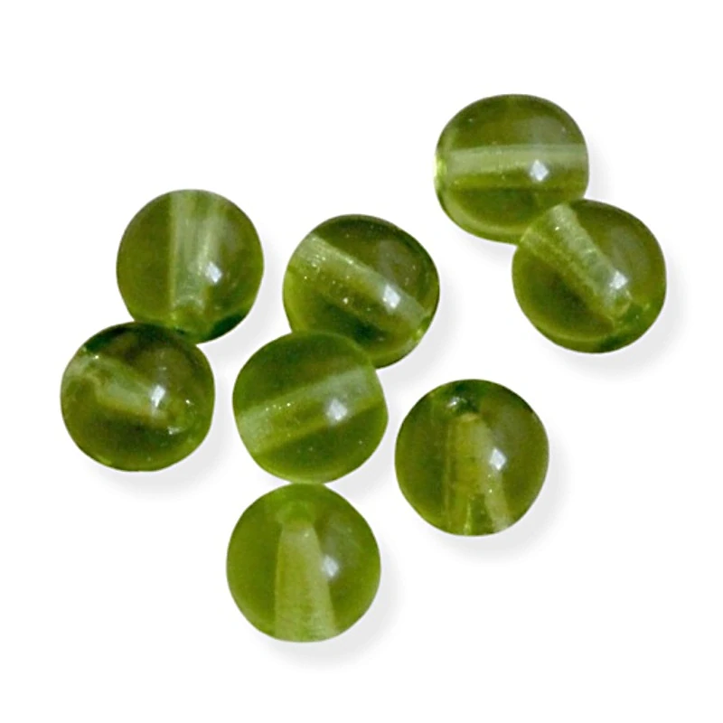 Korálky skleněné kuličky zelené 6mm – 20 ks