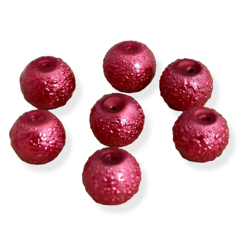 Voskové perle vroubkované červené 7mm – 20 ks