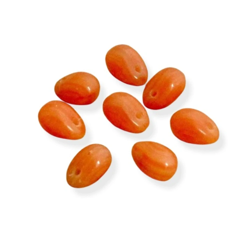 Korálky skleněné kapky oranžové – 50 ks