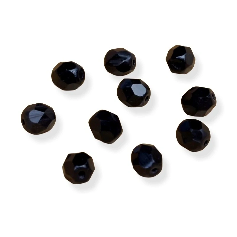 Broušené korálky 6mm černé – 30 ks