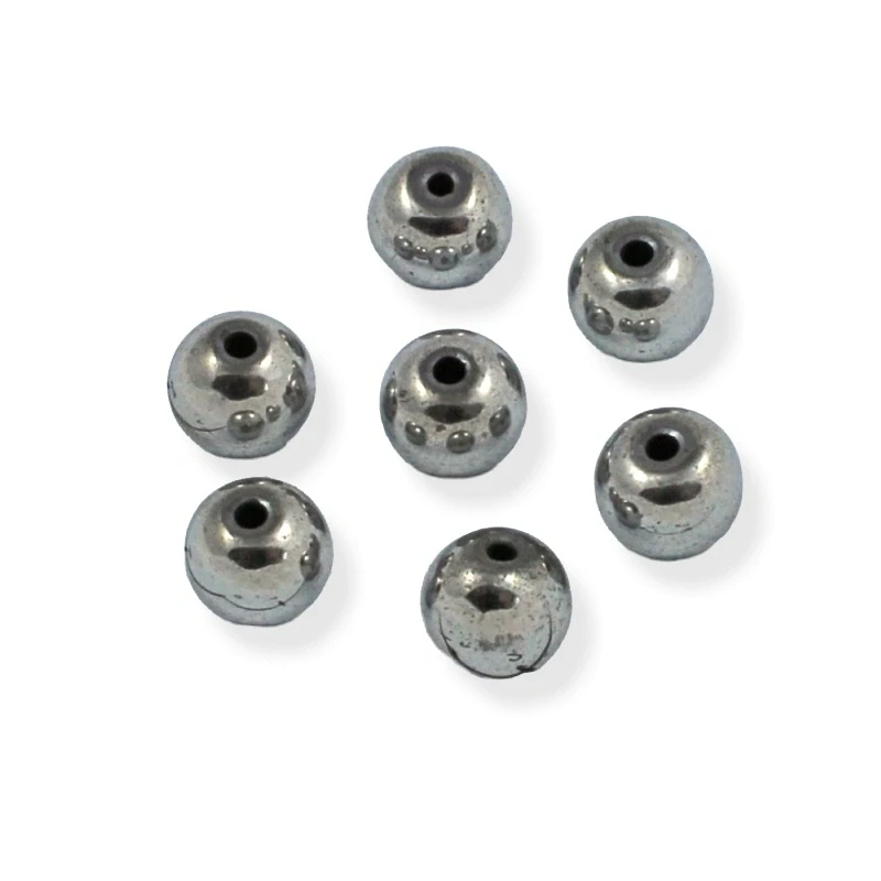 Kulička hematitová stříbrná 8mm - 10 ks