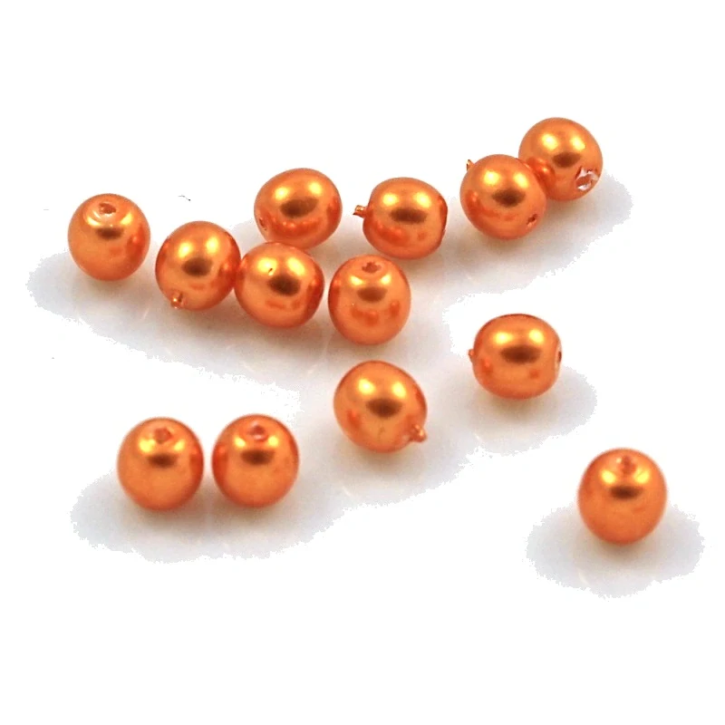 Voskové perle oranžové 4mm – 31 ks