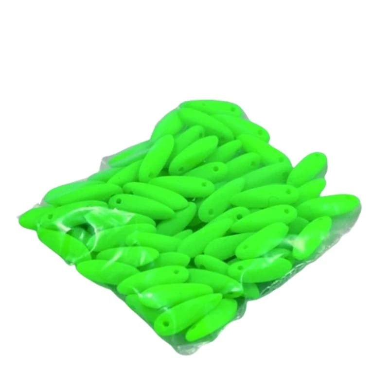 Korálky skleněné lupínky neonově zelené SV – 70 ks