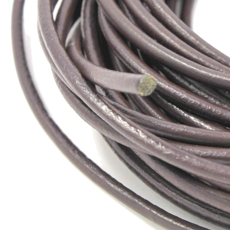 Kožený kord 3mm hnědý – 1 m
