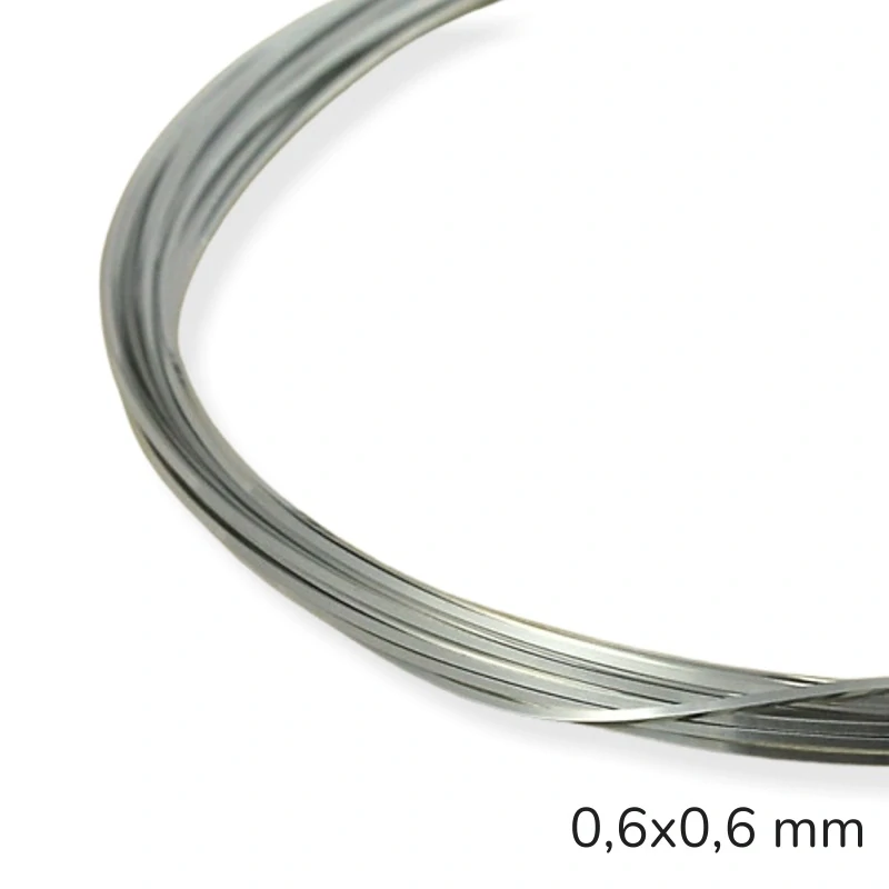 Nerezový drát hranatý 0,6x0,6mm – 5 m