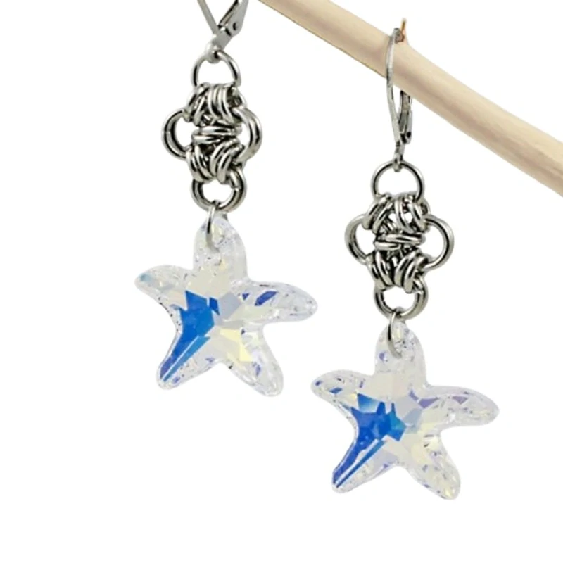 Náušnice Swarovski hvězdice s filigrány