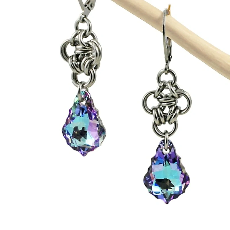 Náušnice Swarovski baroko Vitrail Light s filigrány