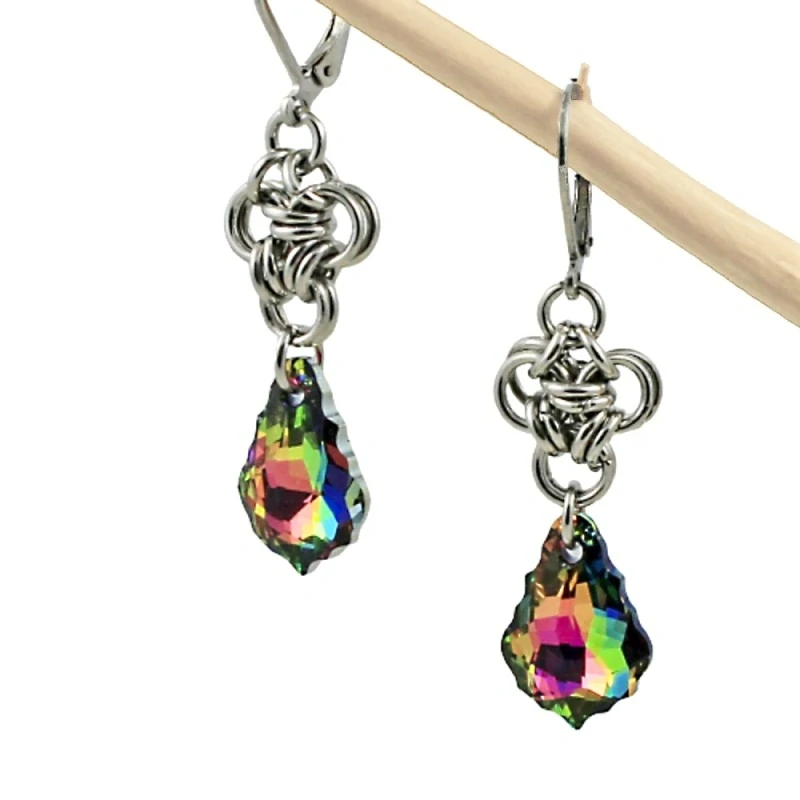 Náušnice Swarovski baroko Vitrail Medium s filigrány