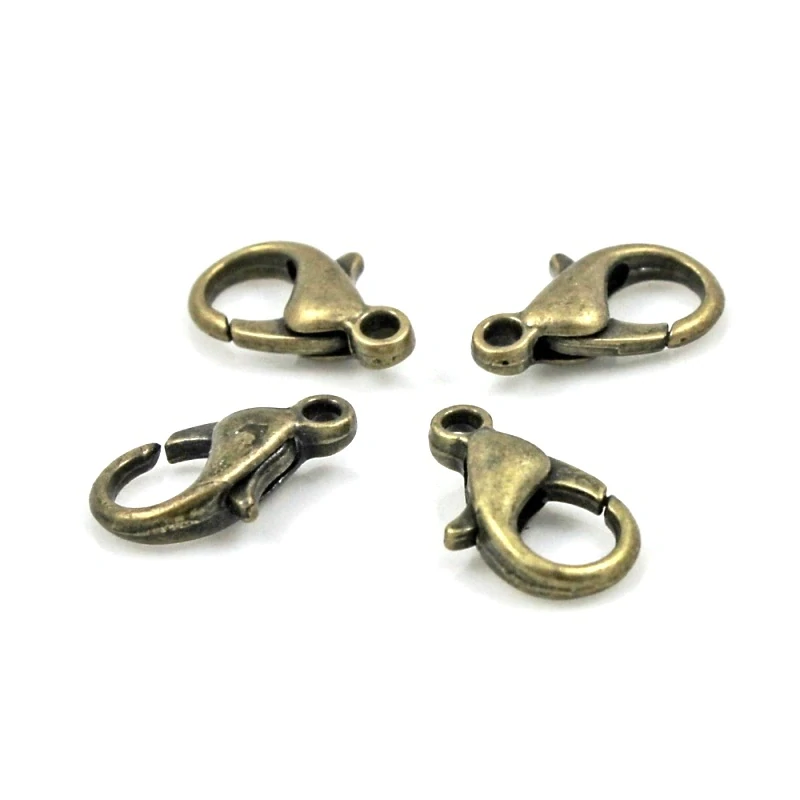 Bižuterní karabinky starozlaté 14mm – 1 ks