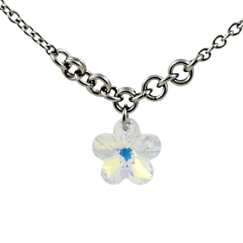 Náhrdelník Swarovski kytička Crystal v kroužcích