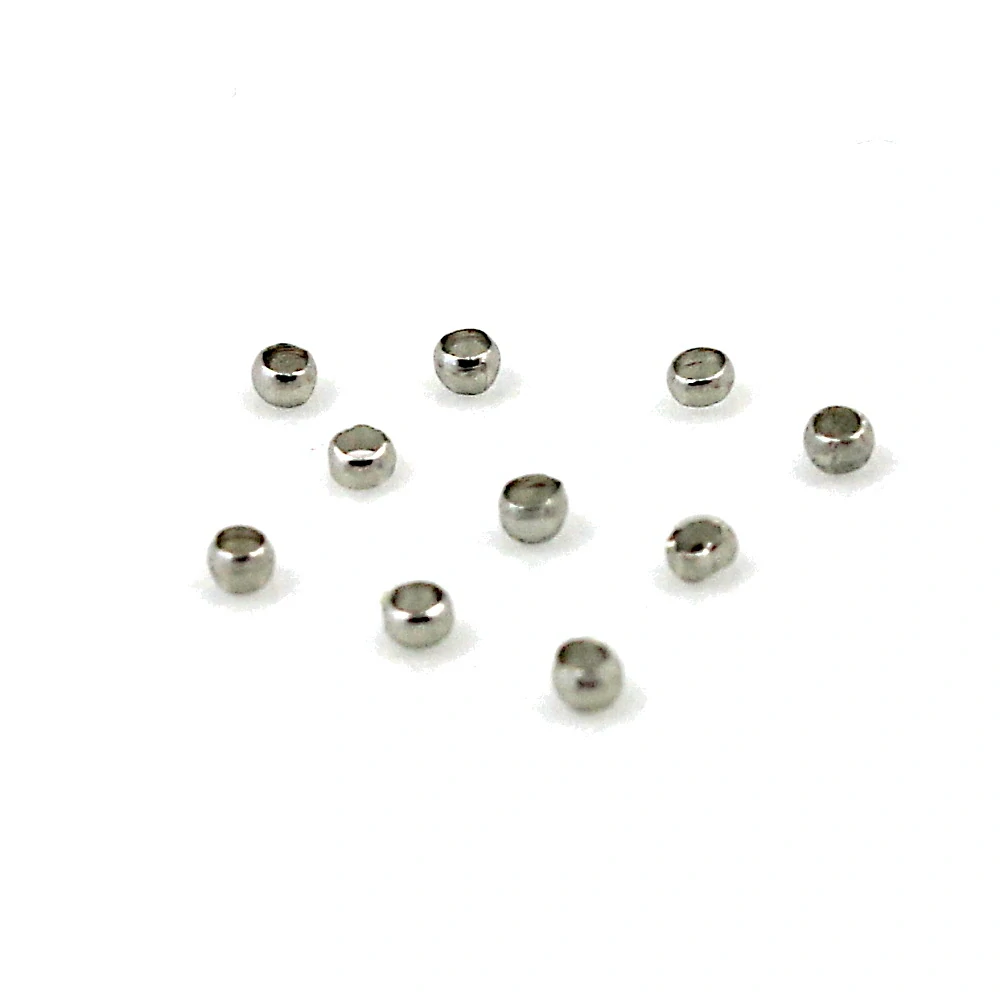 Zamačkávací rokajl platinový 1mm – 50 ks