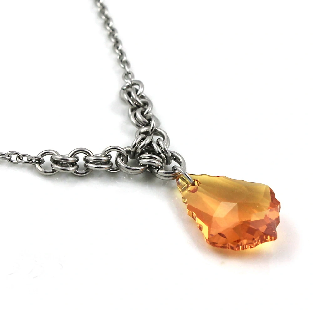Náhrdelník Swarovski baroko Topaz v kroužcích