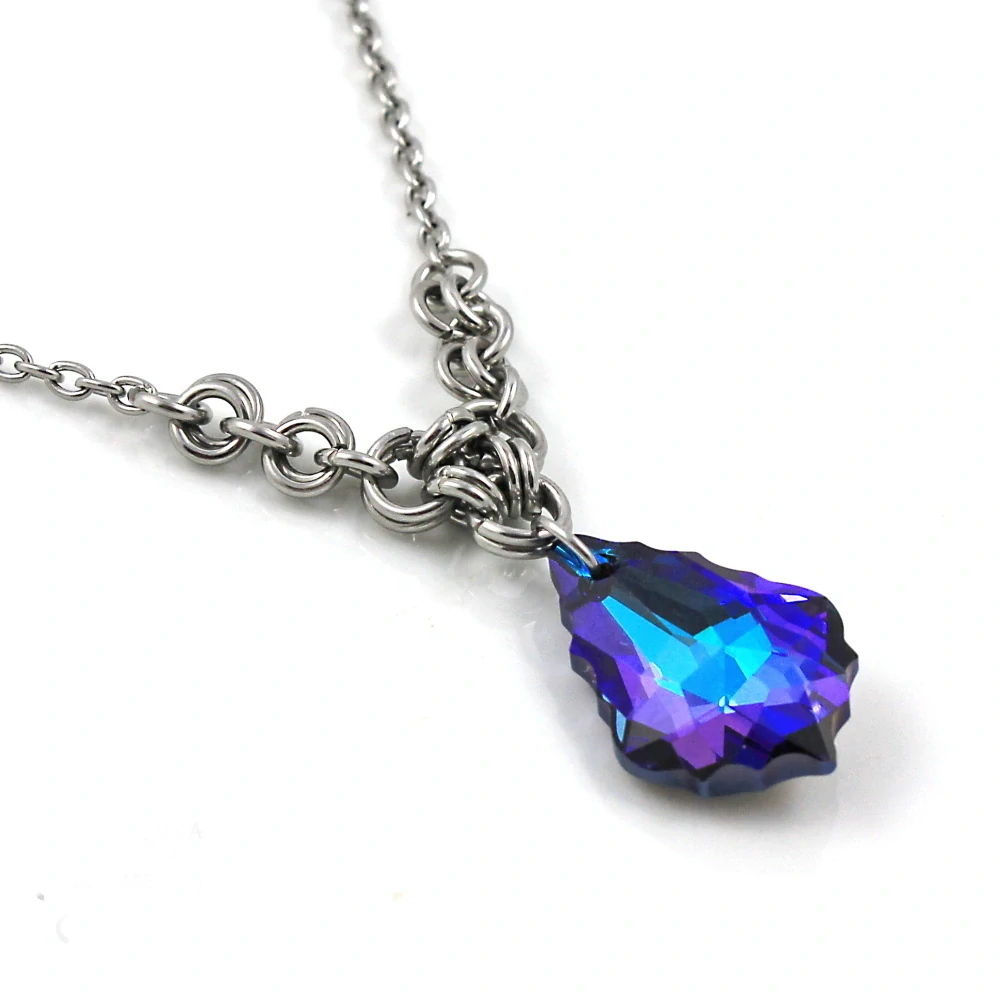 Náhrdelník Swarovski baroko Heliotrope v kroužcích