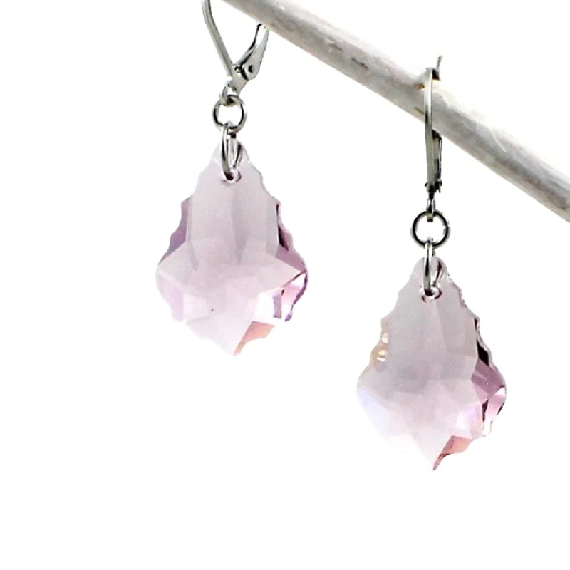 Náušnice Swarovski baroko Violet