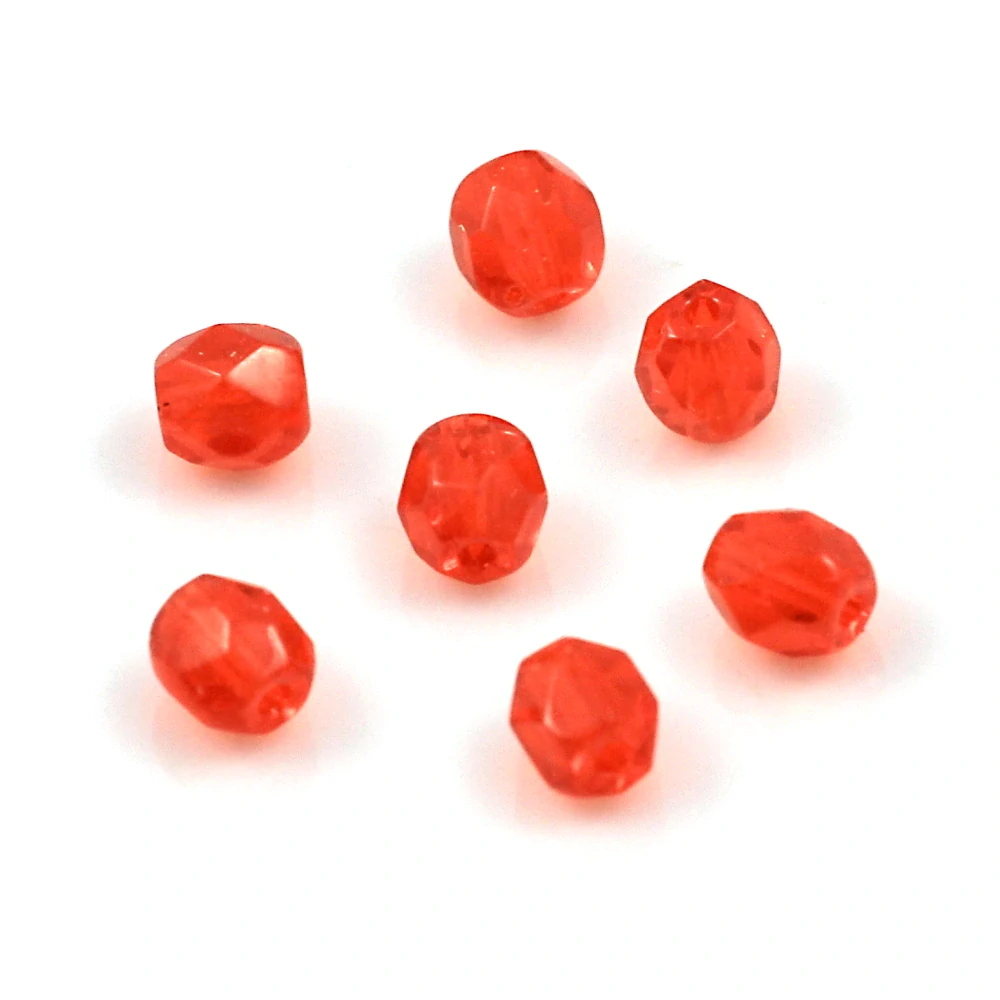 České korálky broušené 5mm oranžové – 40 ks