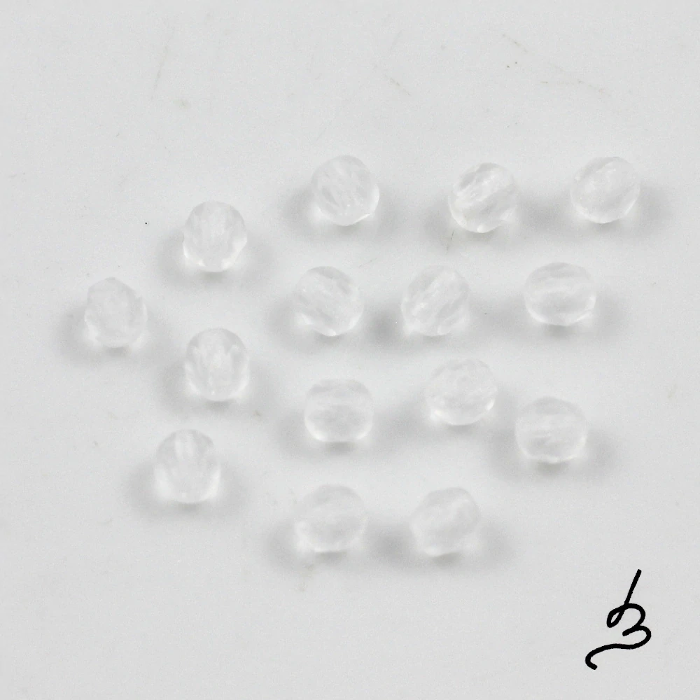 Broušené ohňovky 4mm frosty čiré – 50 ks