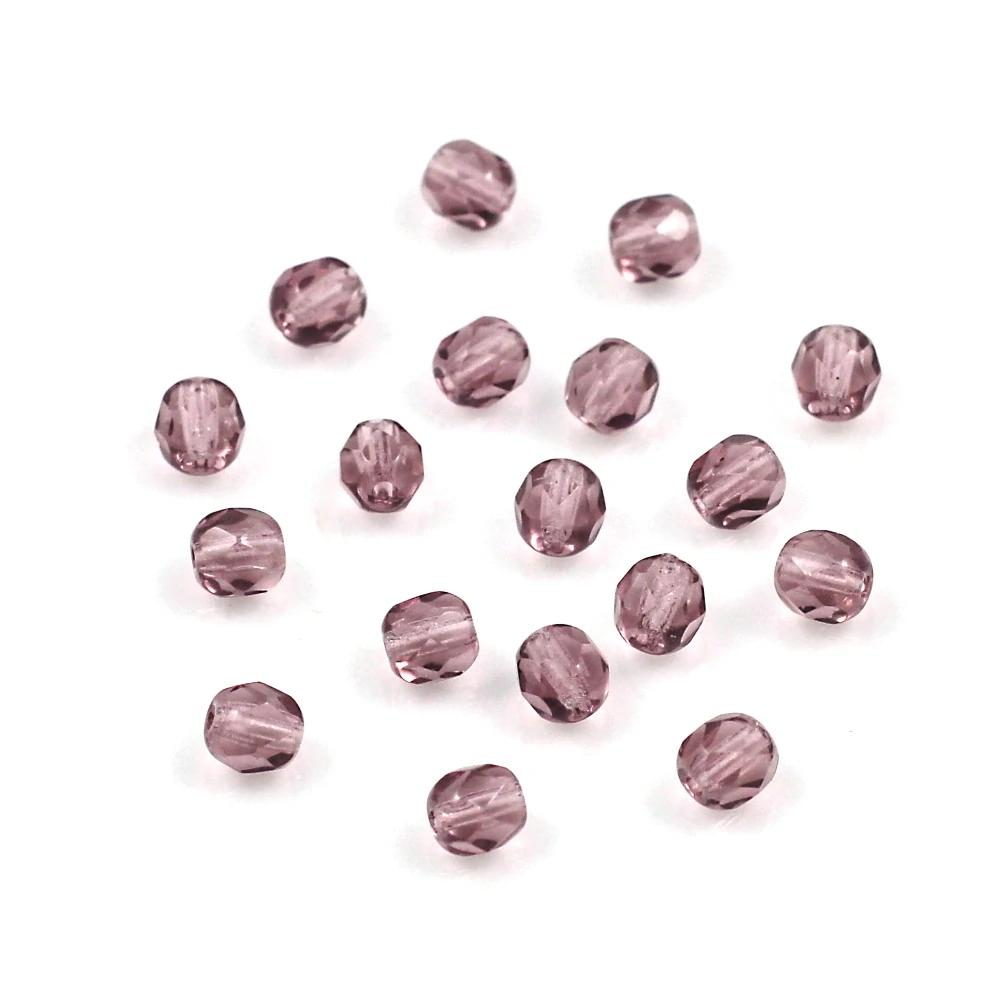 Broušené ohňovky 4mm fialové – 50 ks