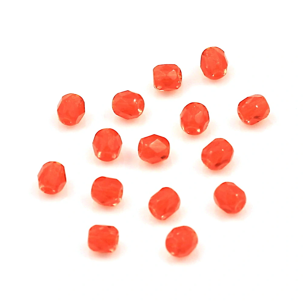 Broušené ohňovky 4mm oranžové – 50 ks