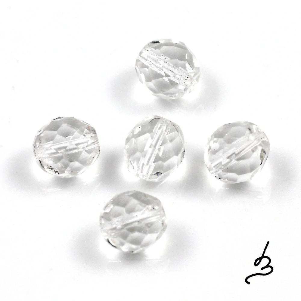 Ohňovky korálky broušené 10mm čiré – 10 ks