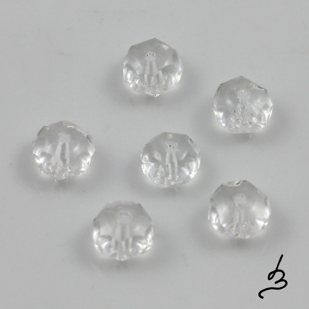 Rondelky broušené čiré 8mm – 15 ks