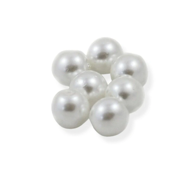Skleněné perly korálky 6mm bílé – 15 ks
