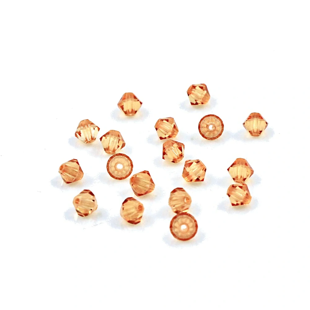 Korálky sluníčka skleněná 4mm oranžová – 40 ks