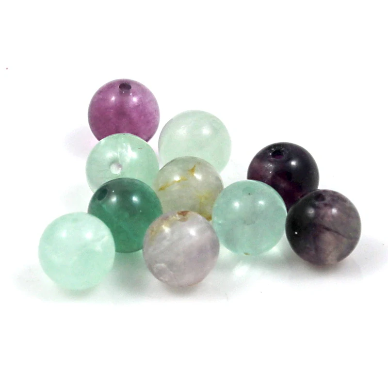 Korálky z minerálu fluoritu 8mm – 10 ks