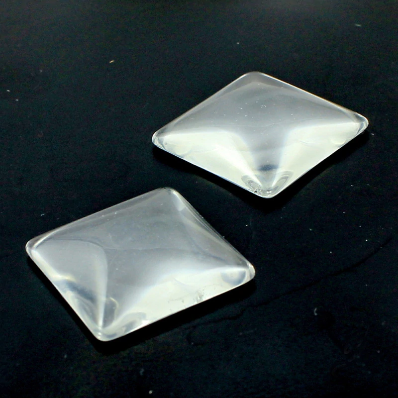 Skleněný kabošon čtvercový - 2 ks
