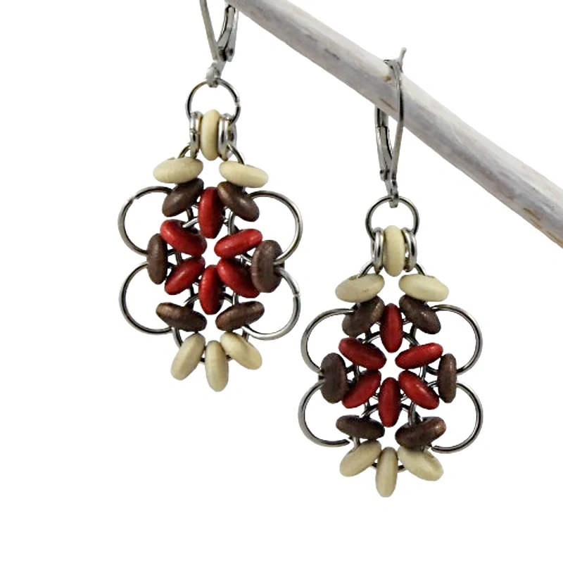 Dřevěné náušnice Jaipur