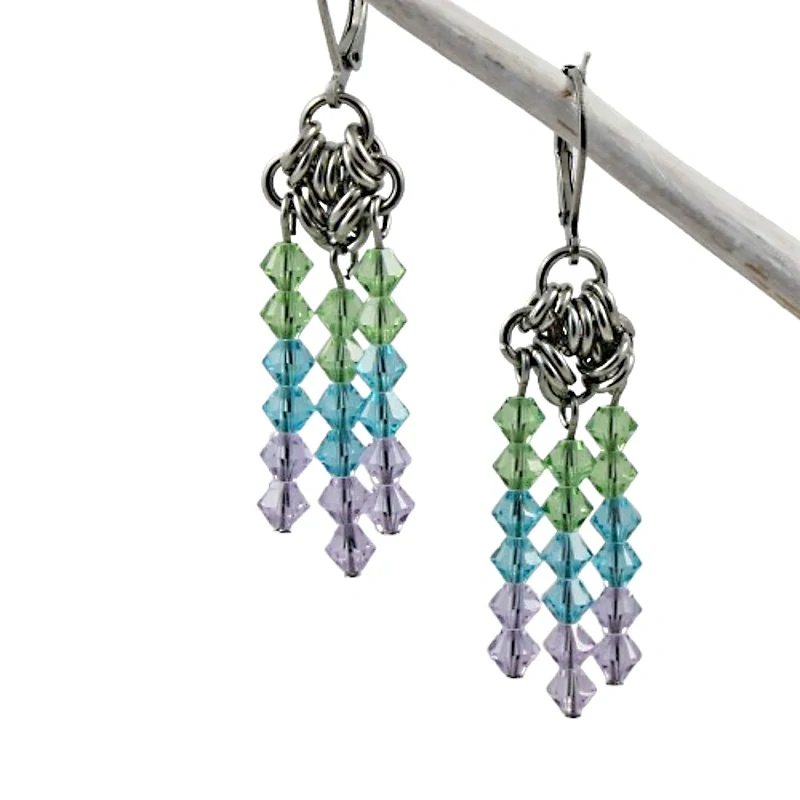 Dlouhé náušnice Swarovski pro elfku