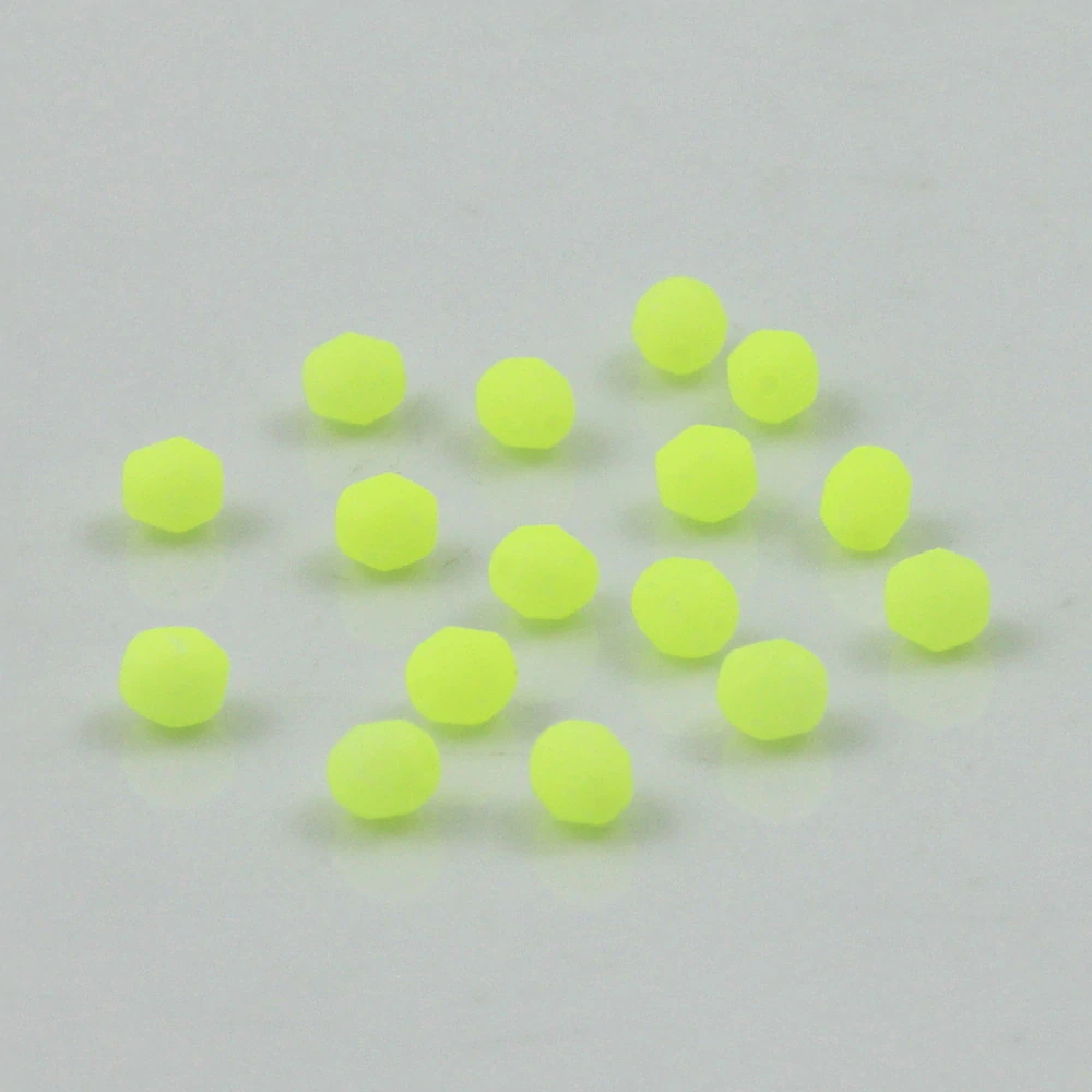 Broušené ohňovky 4mm neonově žluté – 40 ks