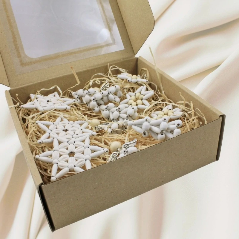 Vánoční ozdoby bílé – sada 12 ks