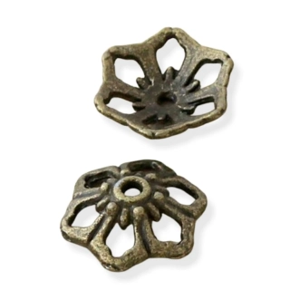 Kaplík starozlatý květ 12mm – 2 ks
