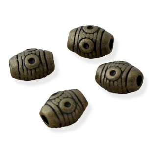 Soudkovitý korálek 6x8 mm starozlatý – 2 ks