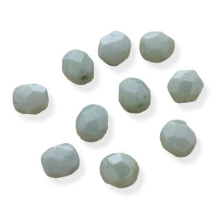 Korálky broušené zelenkavé lesk 6mm – 30 ks
