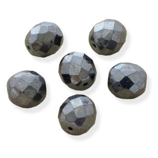 Korálky broušené hematitové 10mm – 10 ks