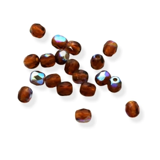 Korálky broušené AB topaz 4mm – 50 ks