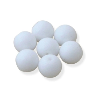 Korálky skleněné kuličky bílé 8mm – 15 ks