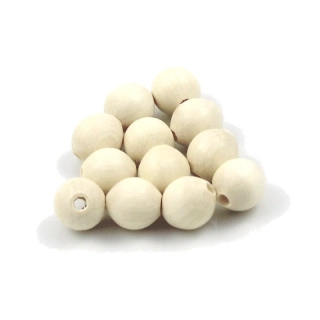 Korálky dřevěné krémové 9/10 – 12 ks