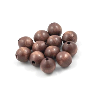Korálky dřevěné hnědé 9/10 – 12 ks
