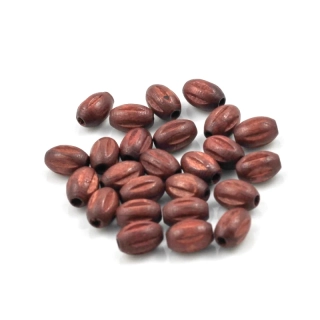 Korálky dřevěné čokoládové 6/9 – 25 ks