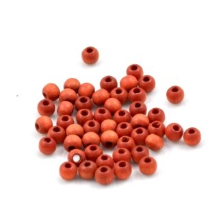 Korálky dřevěné oranžové 4mm – 50 ks