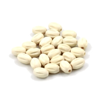 Korálky dřevěné krémové 6/9 – 25 ks