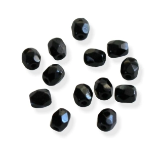 Korálky broušené černé 4mm – 50 ks
