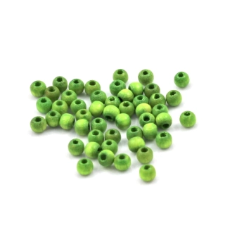 Korálky dřevěné zelené 4mm – 50 ks